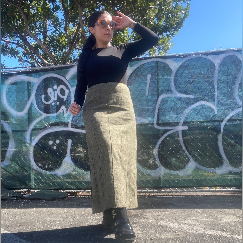 Tweed Wool A-Line Vintage Skirt sz: M